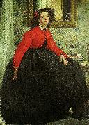James Tissot portrait of a lady, c. oil painting on canvas